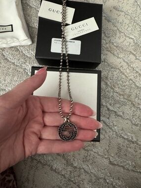 Authentic Gucci Interlocking G Sterling Silver Necklace